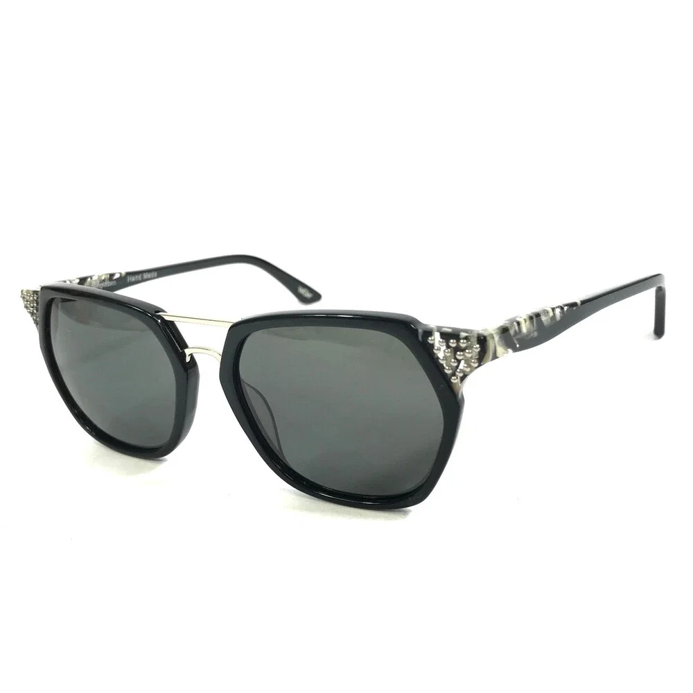 BOZ Sunglasses DESTINY 0005 Black Ivory with Pins Frames with Dark Gray Lenses